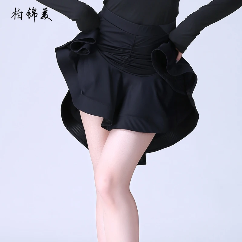 Latin dance skirt new adult female costume dance big swing fishbone skirt irregular competition performance practice skirt