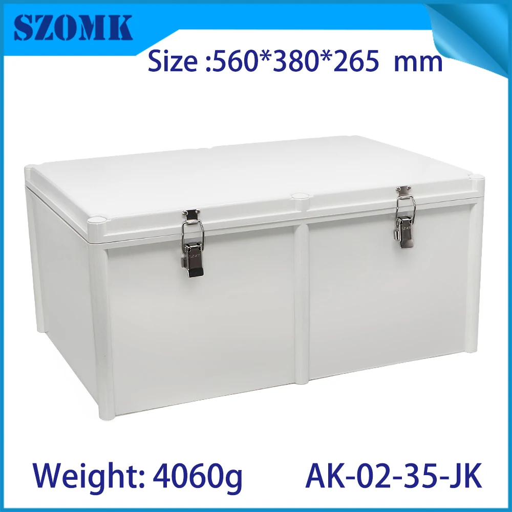 

560*380*265mm szomk hinged weatherproof enclosure for electronics junction box IP65 outdoor waterproof electronics device box