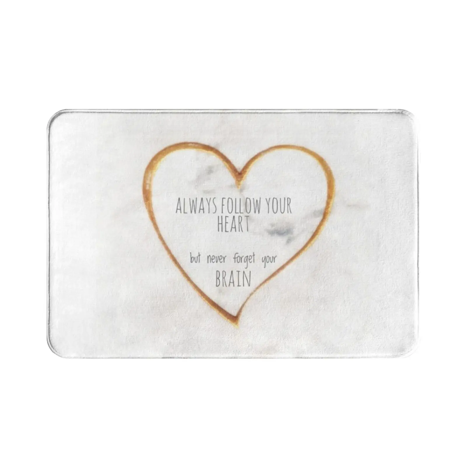 Siempre sigue tu corazón-alfombra blanca, cojín, suave, antideslizante, corazón, amor, romántico, sigue cita de emoción