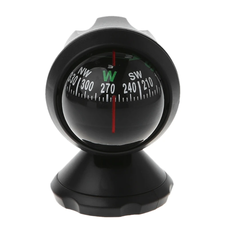 Mini Car Compass Flexible Navigation Dashboard Auto Ball Cup Vehicle Adhesive