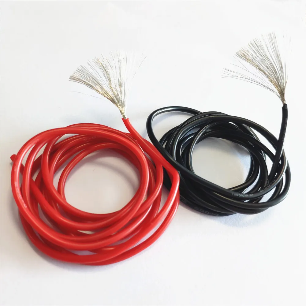 Red Black Heat-resistant Cable Soft Silicone Wire Line 12AWG 14AWG 16AWG 18AWG 20AWG 30AWG Tinned Copper Core Drop Shipping