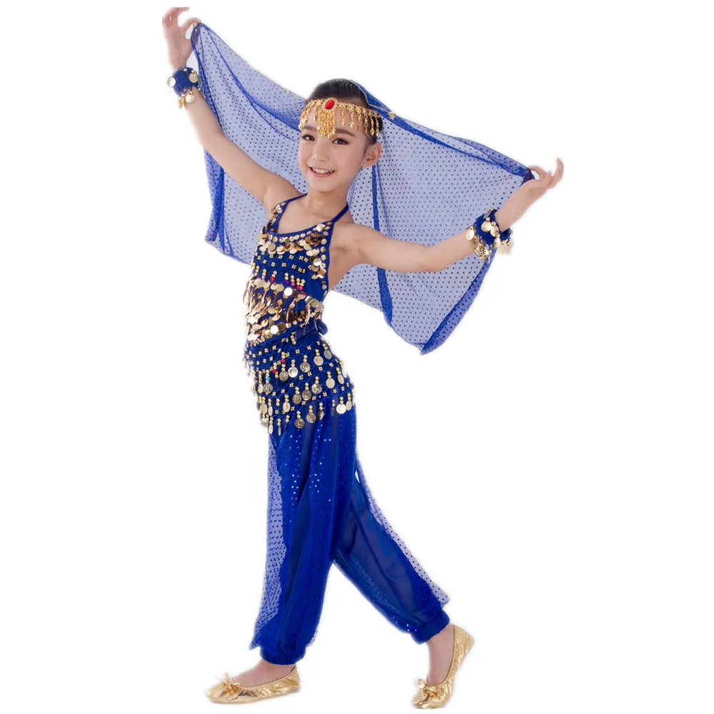 Children Belly Dance Costume Carnaval Egypt Suit Belt Kids India Dancing Wear Girls Bollywood Performance Bellydance Cloth Set