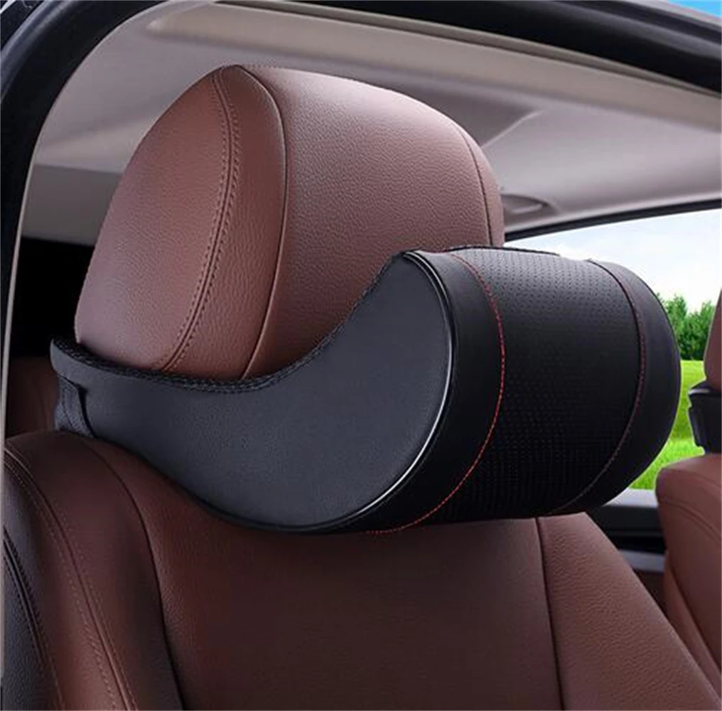 

Автомобильная подушка, кожаный подголовник для шеи, супер мягкий чехол с памятью, автокресло, подушка для головы, шеи