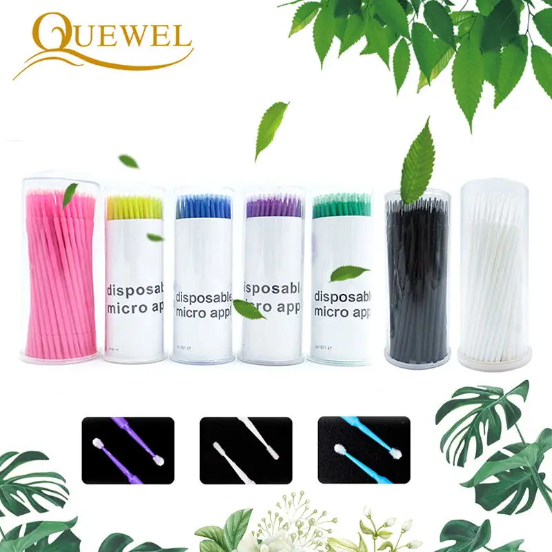 Quewel Disposable Eyelash Extension Brushes Lashes Extensiones Cotton swabs Individual Applicators Mascara Durable MakeupTools