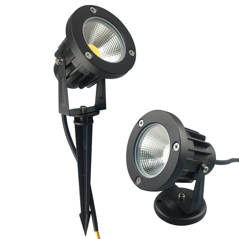 Lámpara COB para césped de jardín, 3W, 5W, 7W, 10W, luz LED con punta para exteriores, iluminación impermeable, focos para camino de jardín, AC110, 220V, DC12V