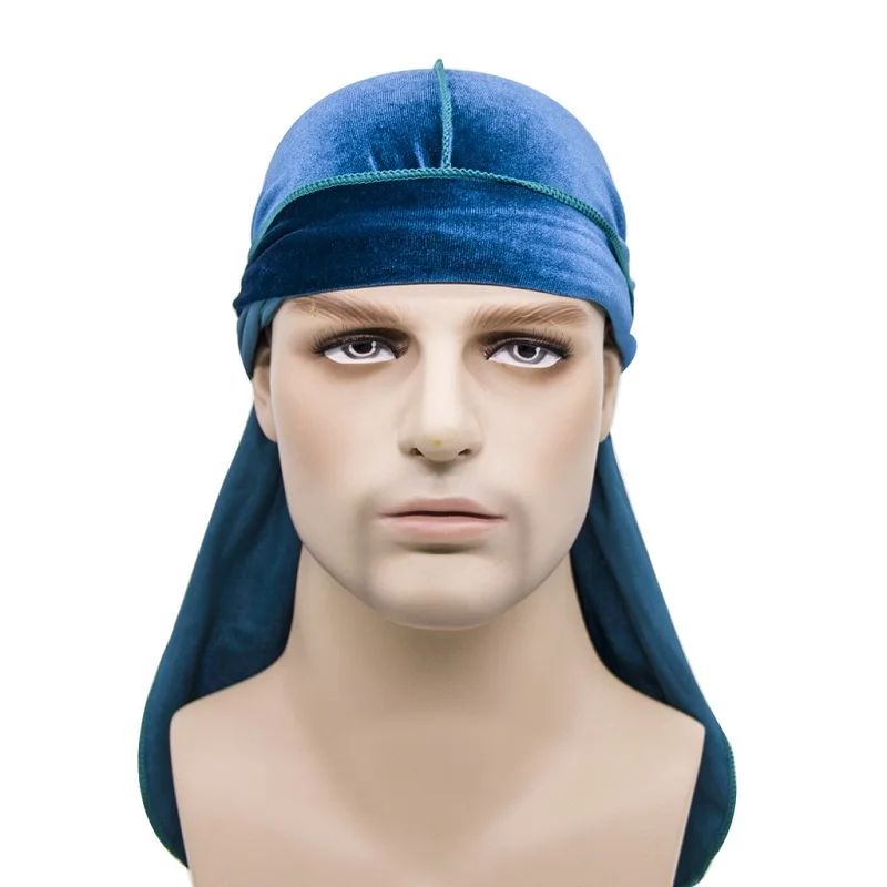 2021 Hot Sale Wholesale Fashion Durag High Quality Muslim Velvet Durag Bandana