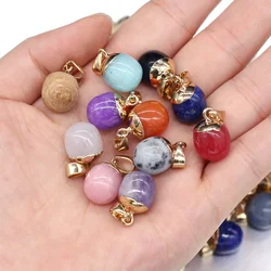 2pcs Natural Stone Agates Small Bean Lapis Lazuli Amethysts Rose Quartzs Pendant for Earring Necklace Jewelry Making 13x18mm