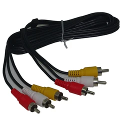 Potrójny HDTV 3RCA męski na 3 kompozytowy kabel Audio wideo kabel AV Adapter przewodu 1080P 1.5M