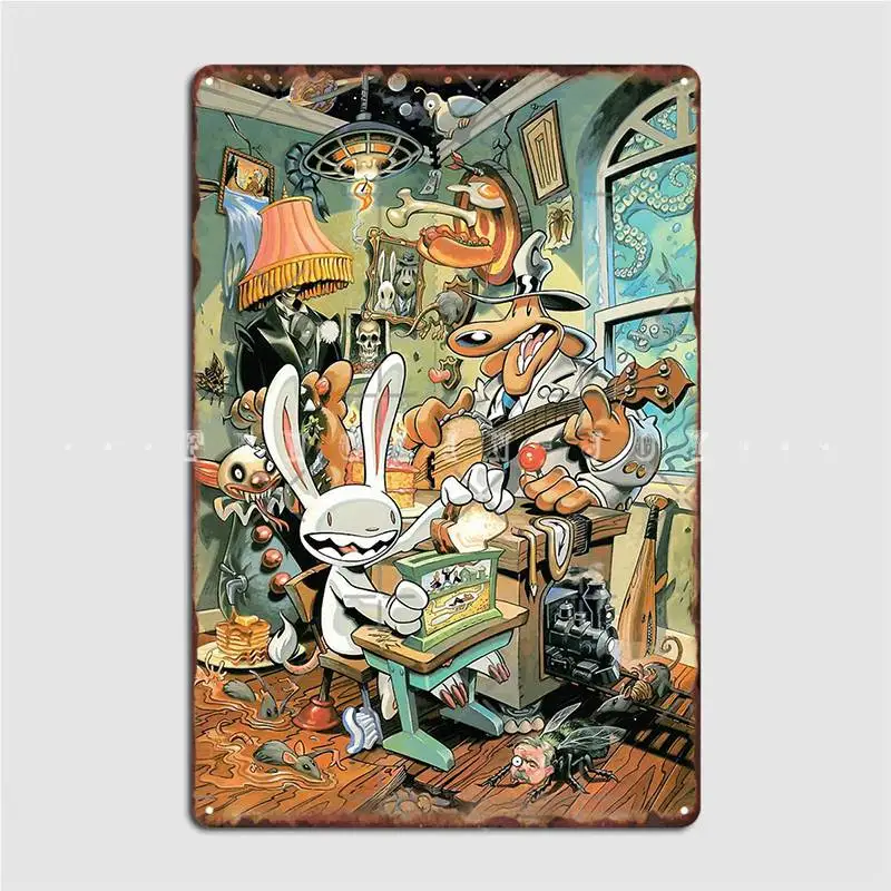 Sam And Max Poster Metal Plaque Wall Pub Club Bar Classic Poster Tin Sign Posters