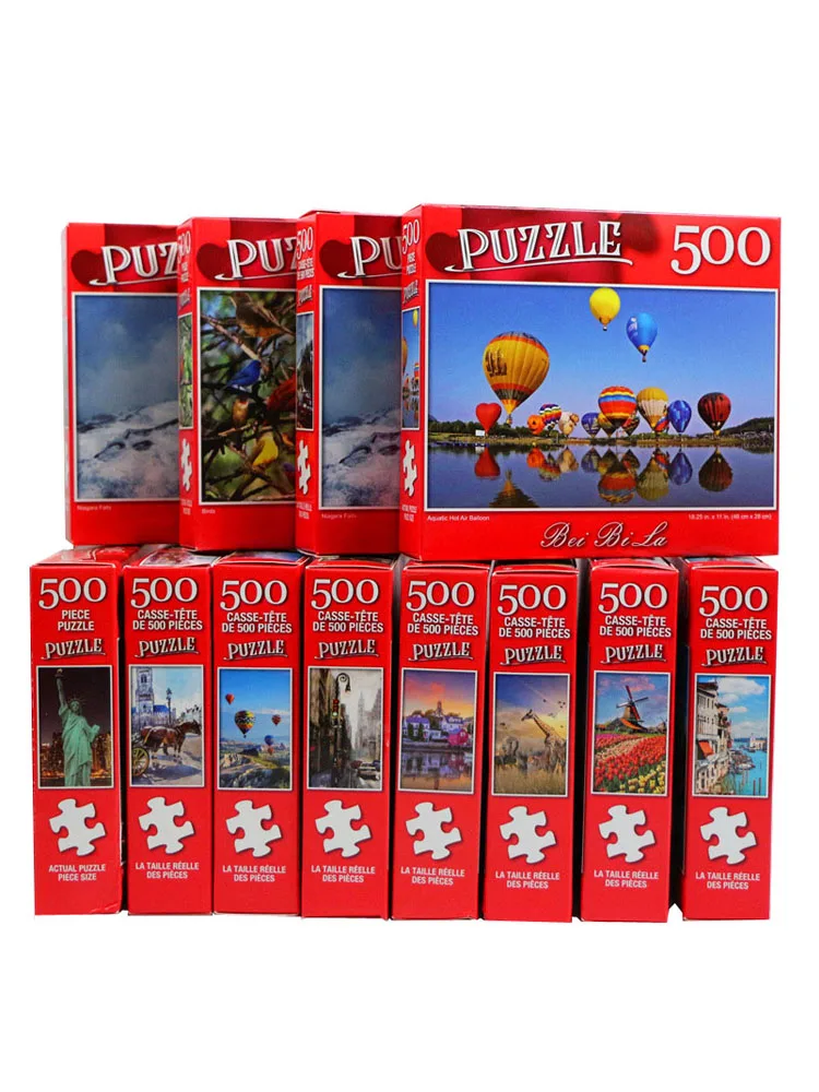 TOBEFU 500 sztuk Puzzle dekompresyjne montaż obrazu puzzle krajobrazowe zabawki dla dorosłych dzieci dzieci gra zabawki edukacyjne — zdjęcie 2