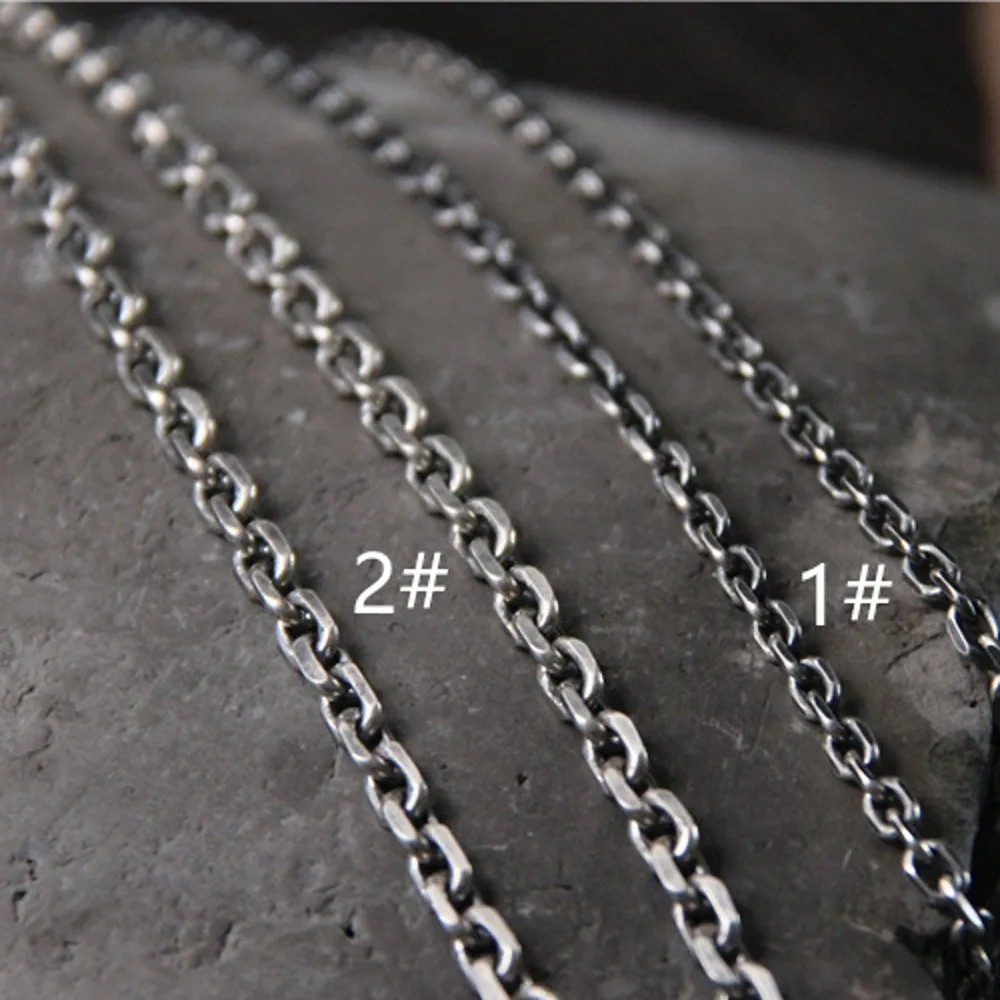 BOCAI 2023 New Fashion Real S925 Silver Men Necklace Cross Long Sweater Chain Taikoo Chain Fashion Jewelry Accessories