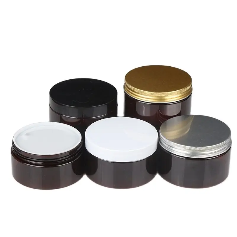 15pcs Plastic Jar Cream Pot Amber Cosmetic Container 200ml300ml350ml400ml 89Dia. Makeup Packaging Box Empty Skincare Cream Pots