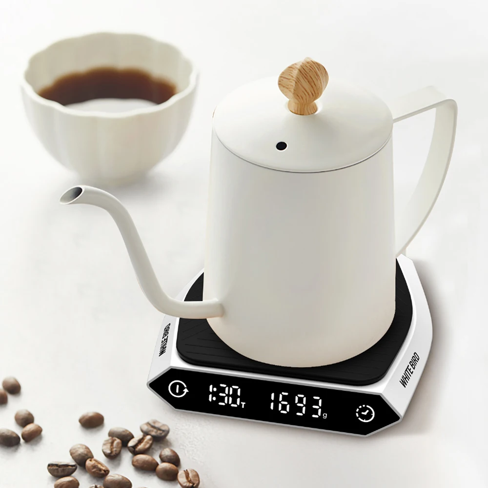 Báscula Digital de café por goteo de alta precisión, balanza de cocina de 2kg, balanza electrónica LCD con temporizador, alimentada por USB, 50% de descuento