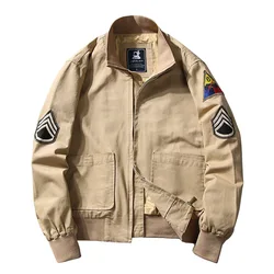 Brad Pitt Fury-Chaqueta Bomber militar de algodón para hombre, de color caqui Cazadora ligera, temporada primavera, 2023