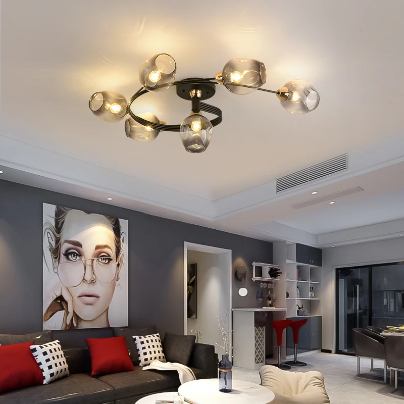 Modern Metal Chandelier Lighting Lustre Living Room Dining home decor Molecular Glass Ball ceiling Lamp bedroom led Kitchen luce