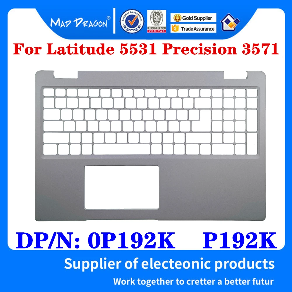 Imagem -01 - Original 0p192k P192k para Dell Latitude 5531 Precisão 3571 Portátil Apoio de Mãos Superior Case Capa Teclado c Escudo Prata Cinza Novo