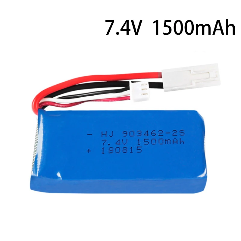 Battery For FT009 FX067C HQ955 948 K959 HJ817 816 RC speed boat spare parts 12428 car 7.4 V 1500 mah 903462 Battery