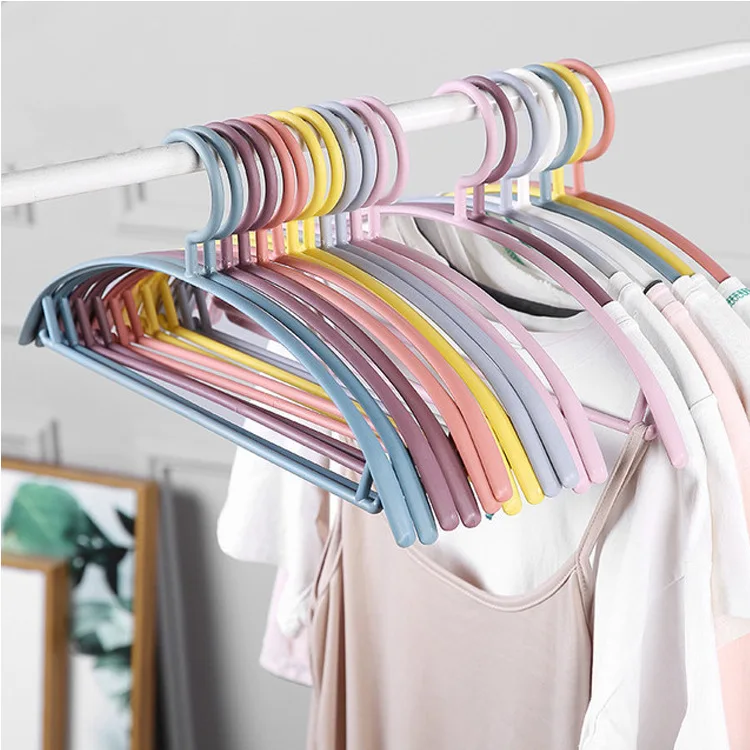 

10PCs/lot Adult Non-slip Hangers Semi-circle Seamless Bold Hanging Hangers Wet And Dry Support Durable Household Clothes Hangers