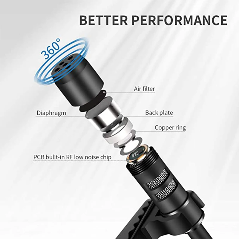 Microfone de lapela usb com presilha, 2m, para pc, computador, laptop, voz, streaming, gravação, estúdio, vídeo, jogos