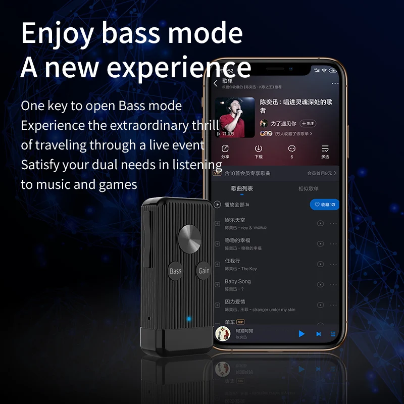 Bluetooth-приемник VAORLO 5,0 для наушников, с зажимом, 3,5 мм