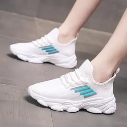 Summer Mesh Breathable Casual Sneakers Women Flats Running Shoe Students Vulcanize Shoes Lace-up Light Female Footwear