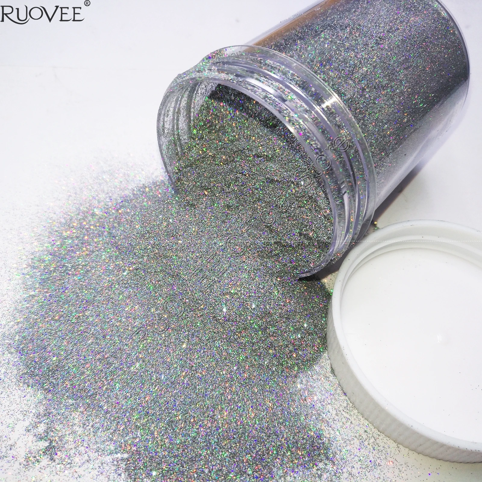 

50Gram 1/256"(0.1MM) Holographic Laser Silver Color Fine Nail Glitter Dust Powder for DIY Makeup Nail Art Facepaint Craft