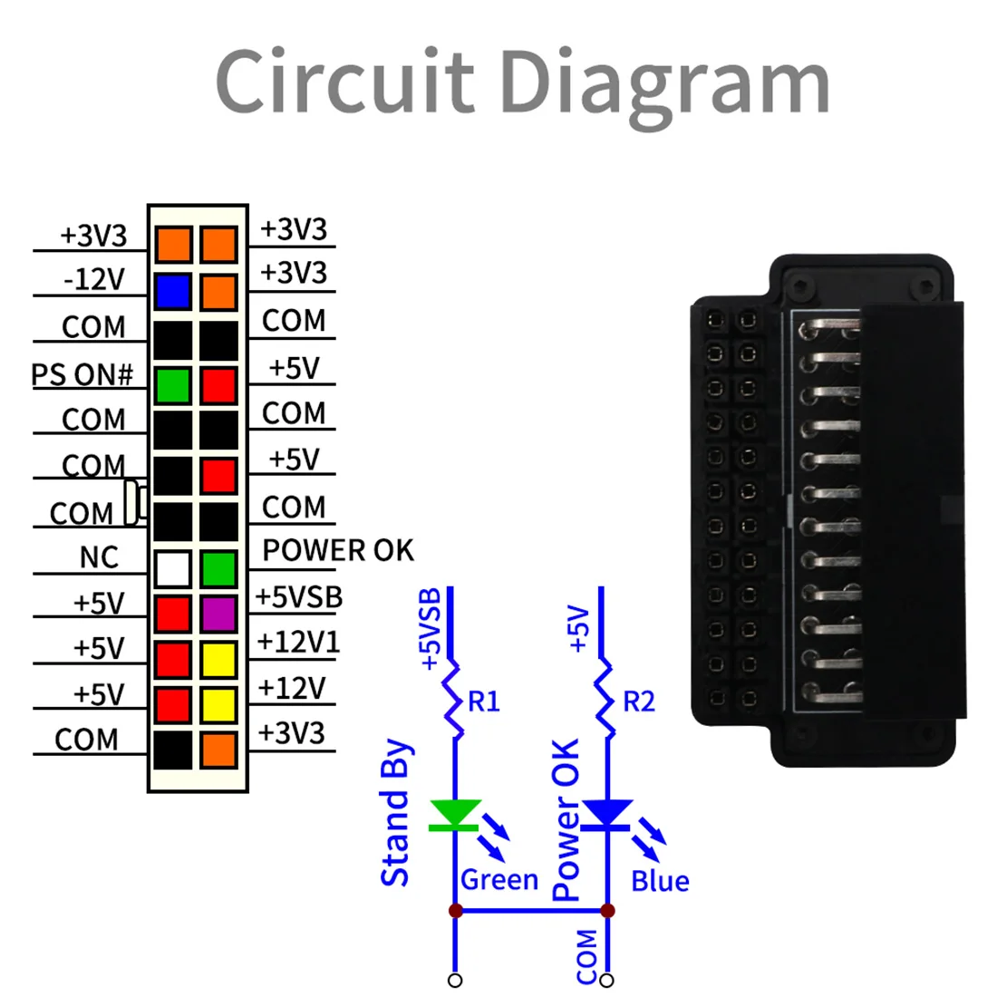 ATX 24Pin 90 degree 24 pin to 24pin Power Plug Adapter Mainboard Motherboard Power Connectors Modular for Power Supply Cables