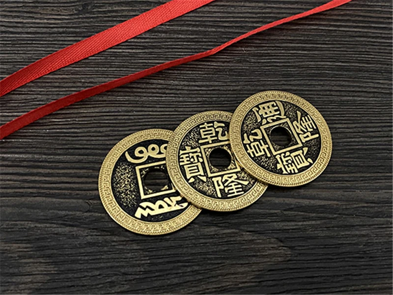 Chinese Coins And Ribbon By Jimmy Fan Magic Tricks - Size 38mm Deluxe Chinese Ancient Coin Set Magic Props Close Up Magic Trick