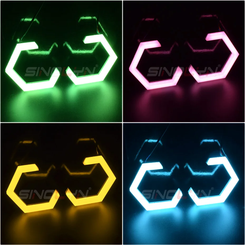 Sinolyn Hex RGB Angel Eyes APP LED Halo Light Rings Headlight Projector Light Tuning Multicolor Car Accessories Automotive Goods