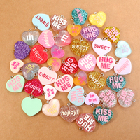 20/30/60/100Pcs/Lot By Random Valentine's Day Heart Set Charms For Jewelry Bracelets  Earrings Making
