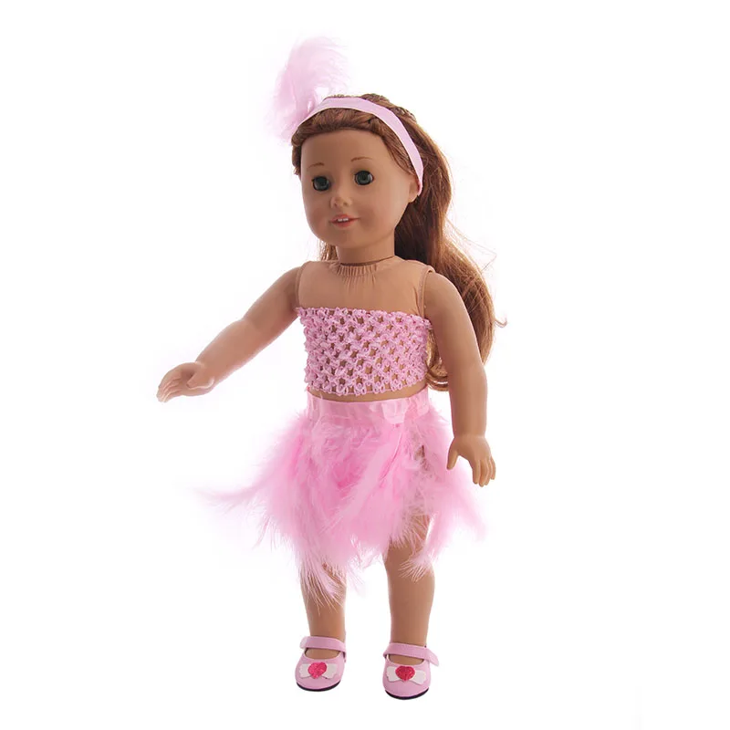 3Pcs /Set Feather Skirt Handmade DIY Doll Accessories For 18 Inch American Doll Girl & 43 Cm Born Baby Doll,Our Generation Gift,