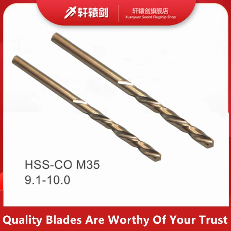 

1pcs Twist Drill Bits 9.1 9.2 9.3 9.4 9.5 9.6 9.7 9.8 9.9 10mm HSS-CO M35 Cobalt Steel Straight Shank For Stainless Steel