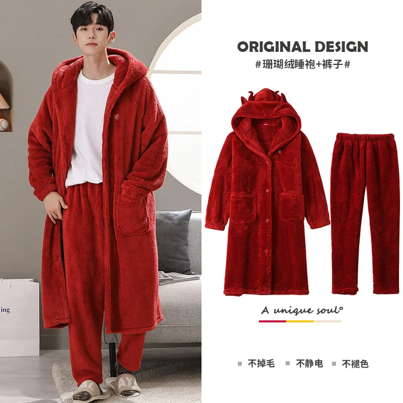 Robe Sets For Men\'s Bathrobe Multi Colors Long Sleeve Kimono Home Clothes Pijama Hombre Cardigan Mens Bath Robes Gown Design