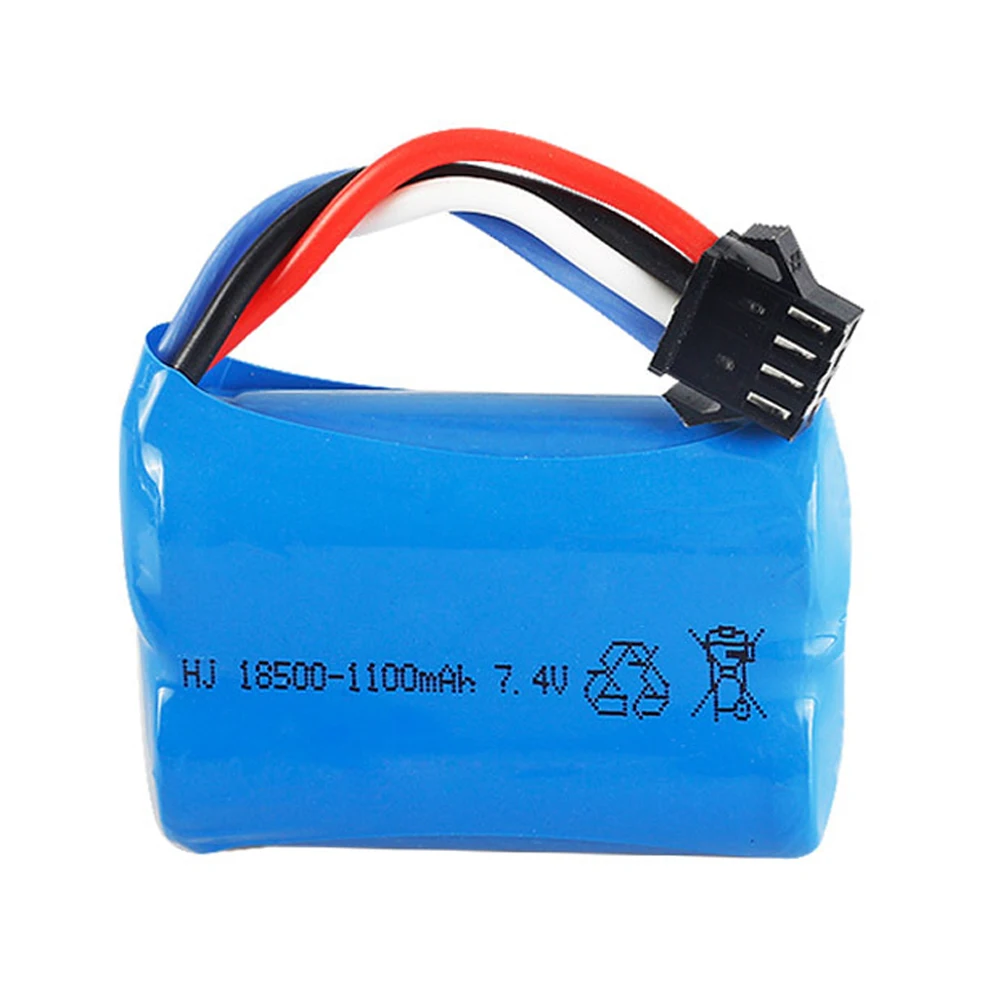 Batería Lipo de 7,4 V para lancha rápida, accesorio para UDI 001 UDI001 Huanqi 960, SM-4P con enchufe de control remoto, actualización de 7,4 V, 1100mah, 18500, 5 uds.