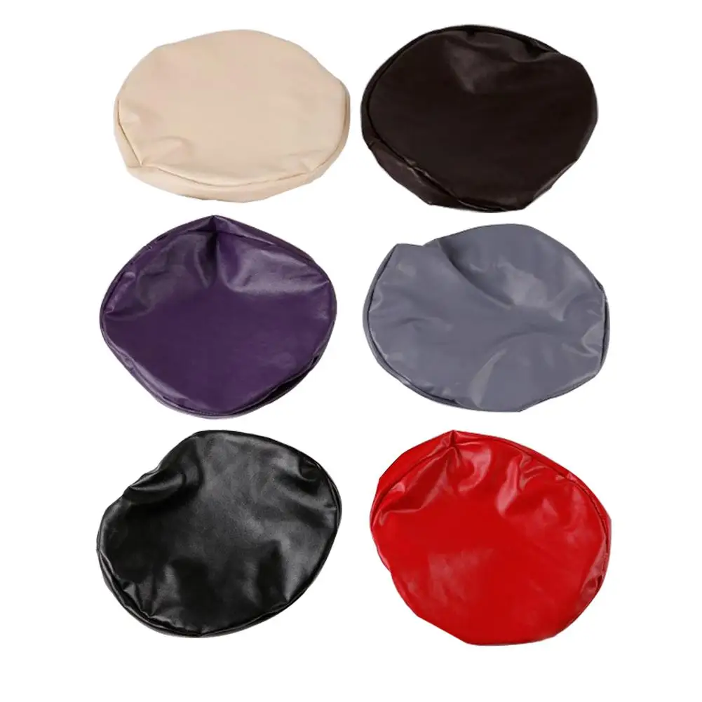 Elastic PU Leather Round Stool Chair Cover Waterproof Pump Chair Protector Bar Beauty Salon Small Round Seat Cushion Sleeves