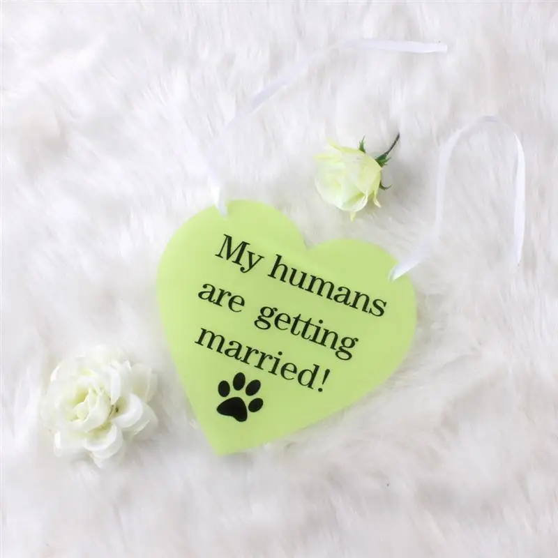 1pc Wedding Pet Sign Funny Hanging Dog Neck Sign Pet Decoration For Engagement Party Pet Supplies Pet Clothing Accessories