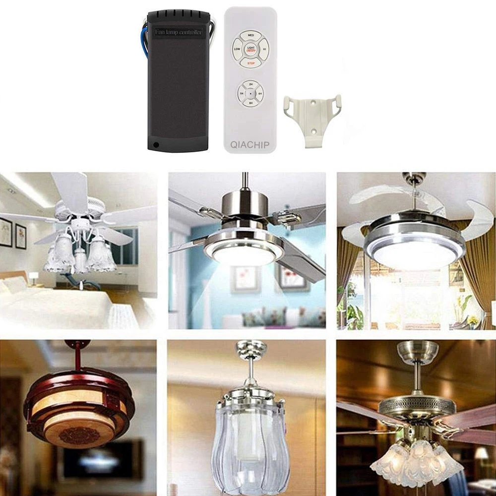 QIACHIP Universal Decke Fan Lampe Fernbedienung Kit AC 110-240V Timing Control Schalter Eingestellt Wind Geschwindigkeit Sender empfänger – Detail 4