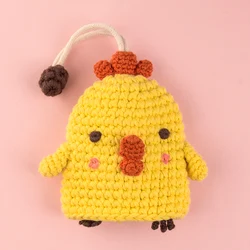 Cartoon Knitted Ainmal Keychain Girl Boy Couple Airpod Pendant Storage Key Holder Bag Car Lanyard Cute Jewelry Accessory Gift