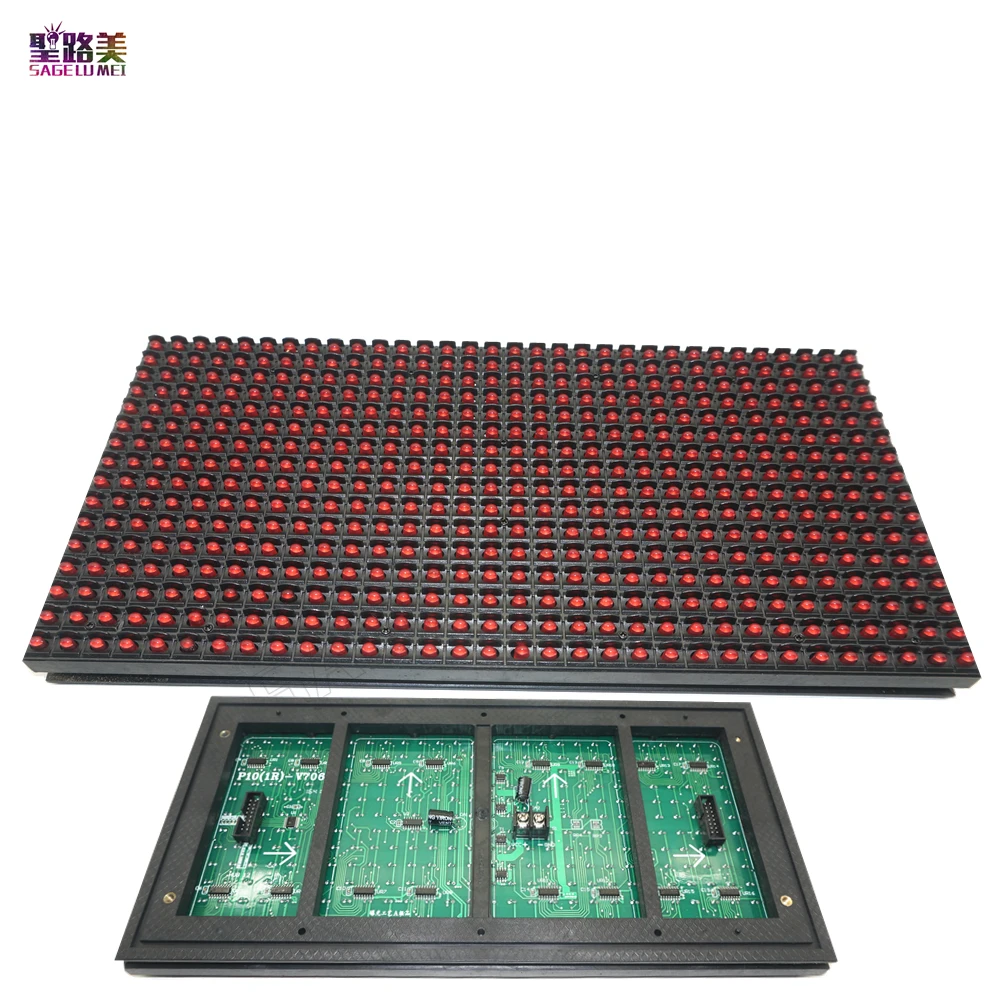 P10 LED IP65 320*160mm 32*16pixels RGB full color /single color Matrix DIY Display Module Panel Window Sign Shop Sign out door