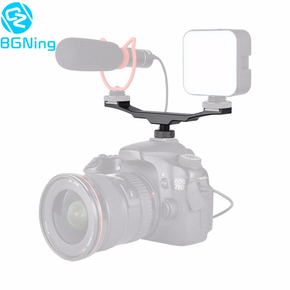 Triple/Doppel Kalt/Heißschuh Adapter 1/4 "Montage Verlängerung Bar Video Halterung für Canon für Nikon stativ Kamera Licht Mikrofon – Detail 36