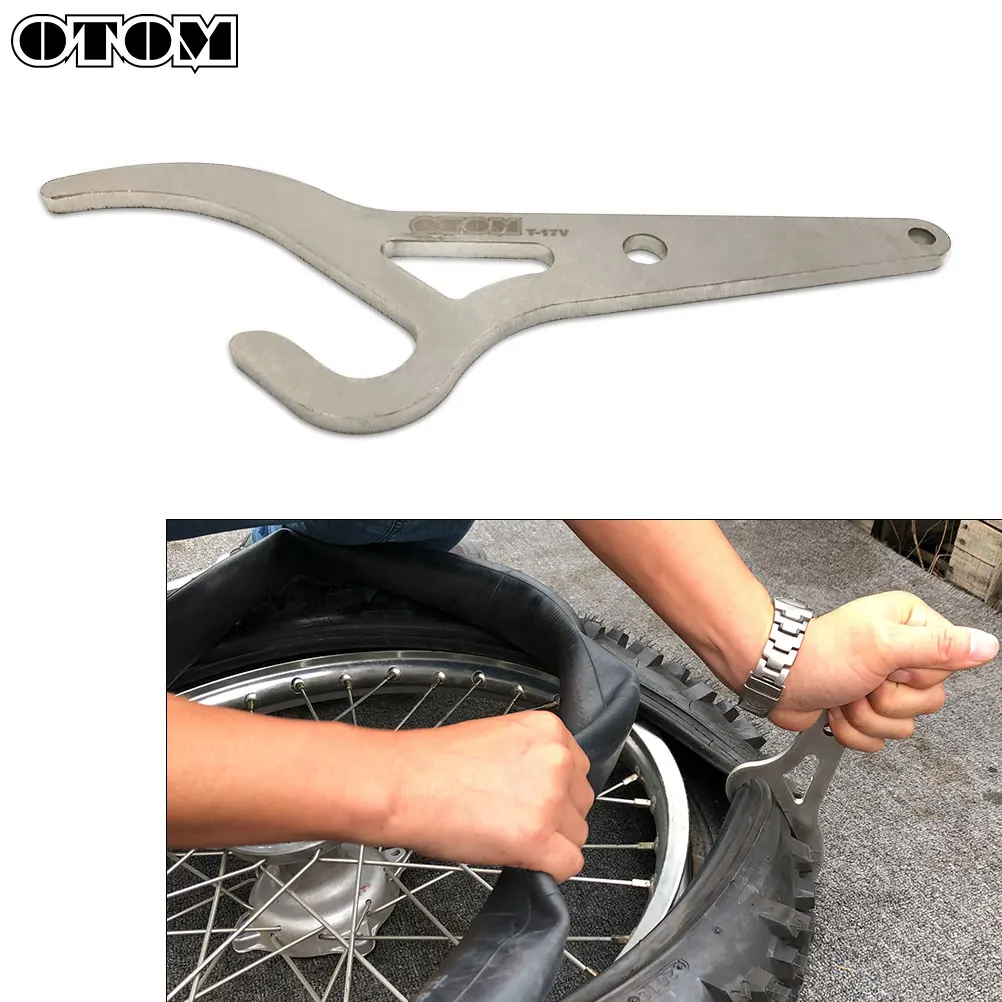 OTOM Motorcycle Tire Bead Lifter Expander Stainless Steel Wrench Changer Clamp Hand Install Removal For HONDA KTM YAMAHA FE Part