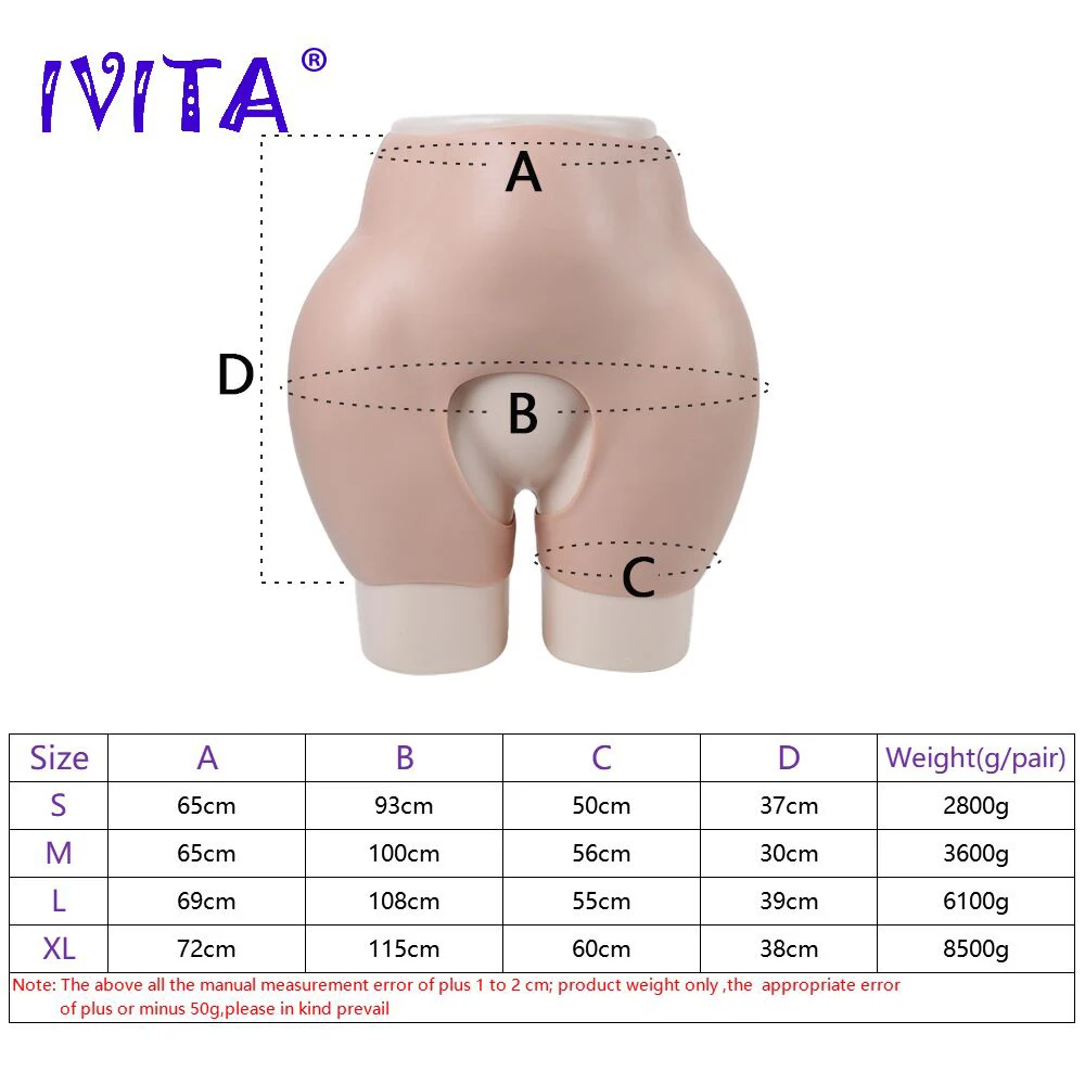 IVITA Artificial Silicone Buttock Enhancement Panties Fake Vagina Crossdressing for Crossdresser Transgender Drag Queen Shemale