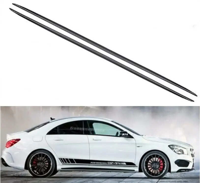 2PCS Side Door Body Skirts Kit Lip Cover For Mercedes Benz CLA Class W117 CLA180 CLA200 CLA250 CLA260 CLA45 2013-2019