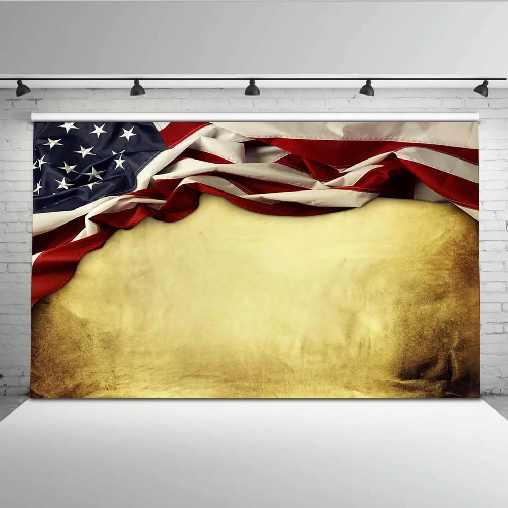 Mocsicka Independence Day Backdrop Photography American Flag Wall Photo Background for Photographers MW-144