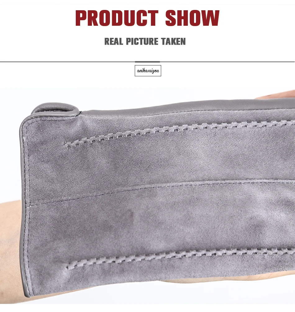 Good Quality Touch Gloves Color Winter Women's Leather Gloves Genuine Suede 50% Genuine Leather 50% Women's Gloves -2007