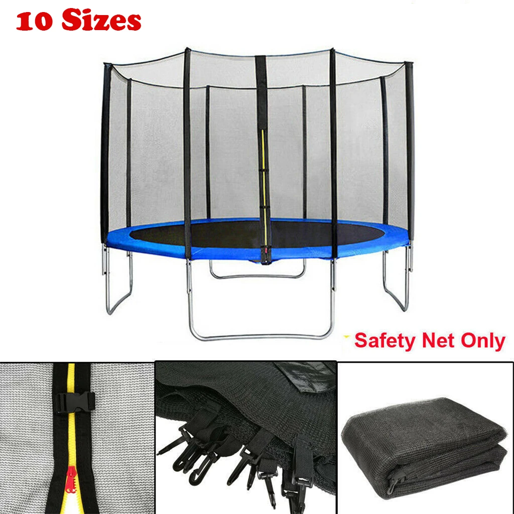 Kids Trampolines Safety Mesh Net Placement Netting 6ft/8ft/10ft-6pole 12/13/14ft Outdoor Exercise Home Toy Jumping Bed