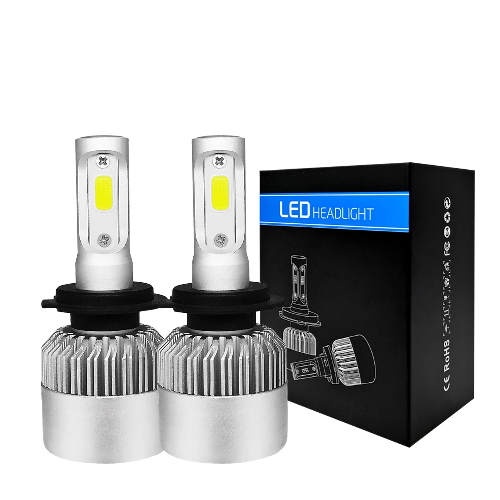 2 PCS 6500K H7 LED Car Headlight H4 Bulb H1 H11 H3 H8 H9 9005 HB3 9006 HB4 H27 9007 72W 8000LM Turbo Auto Lamps Fog Lights