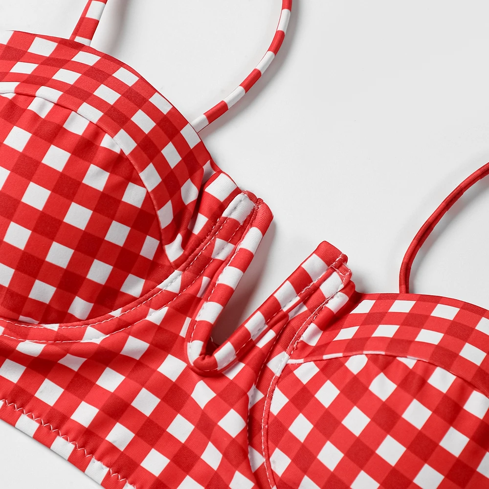 ZTVitality Plaid Underwire Sexy Bikini 2022 Nouveau Rembourré Push Up Maillot De Bain Vêtements De Plage Maillots De Bain Femmes Maillot De Bain