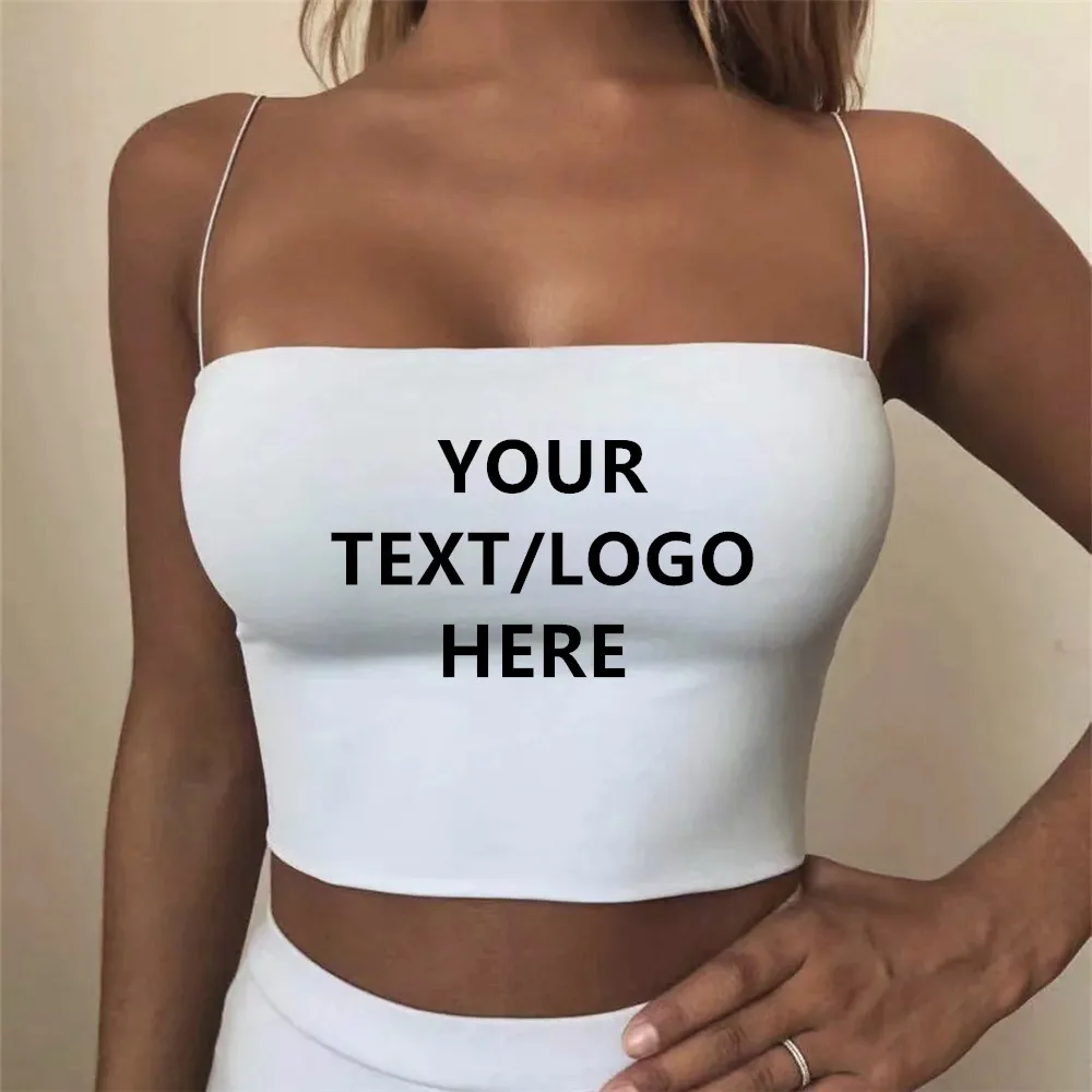 Custom Birthday Women\'s Basic Plain Spaghetti Strap Tube Crop Cami Top Women\'s Sexy Crop Top Sleeveless Stretchy Solid Tube Top