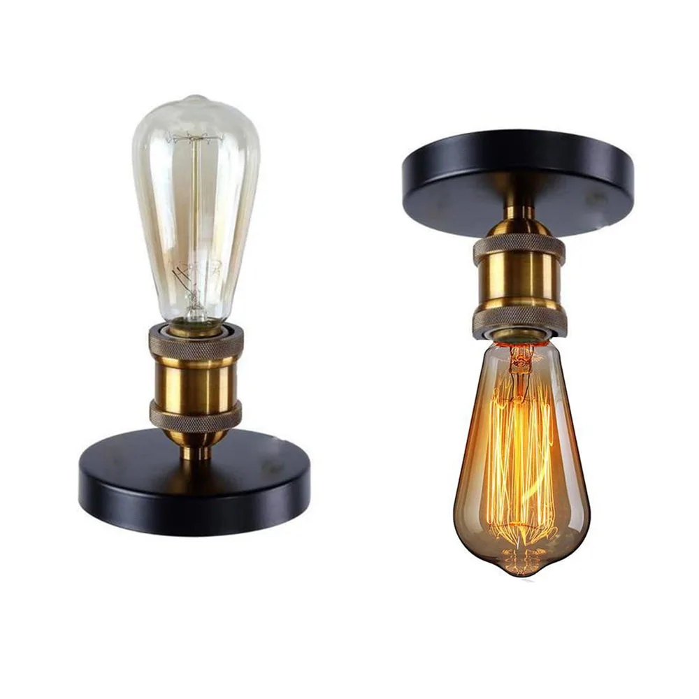 

Minimalist Vintage Ceiling Lights for Cafe Bar Loft Aisle Wall Lamp Holder Black Bronze Ceiling Lamp Decoration Indoor Light E27